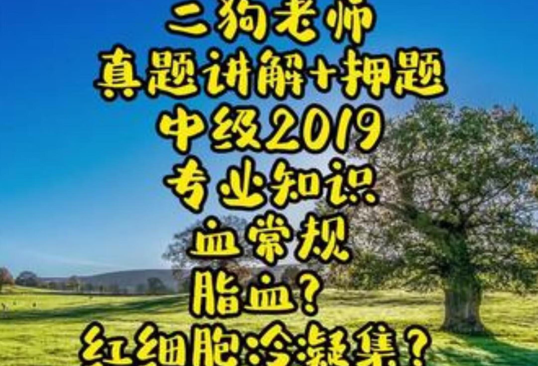 真题讲解：血常规脂血与冷凝集