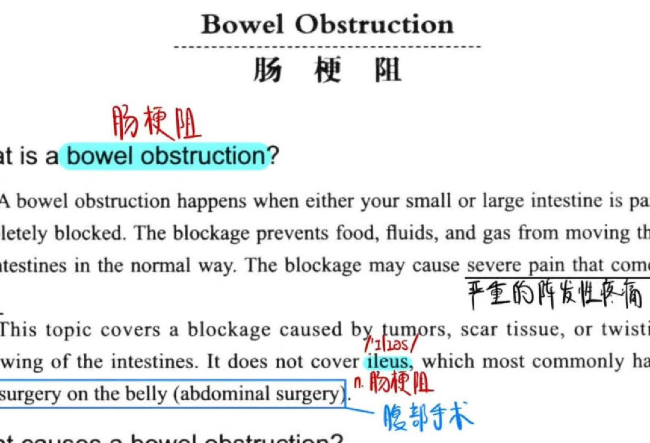椰子象的医英课堂｜肠梗阻1️⃣