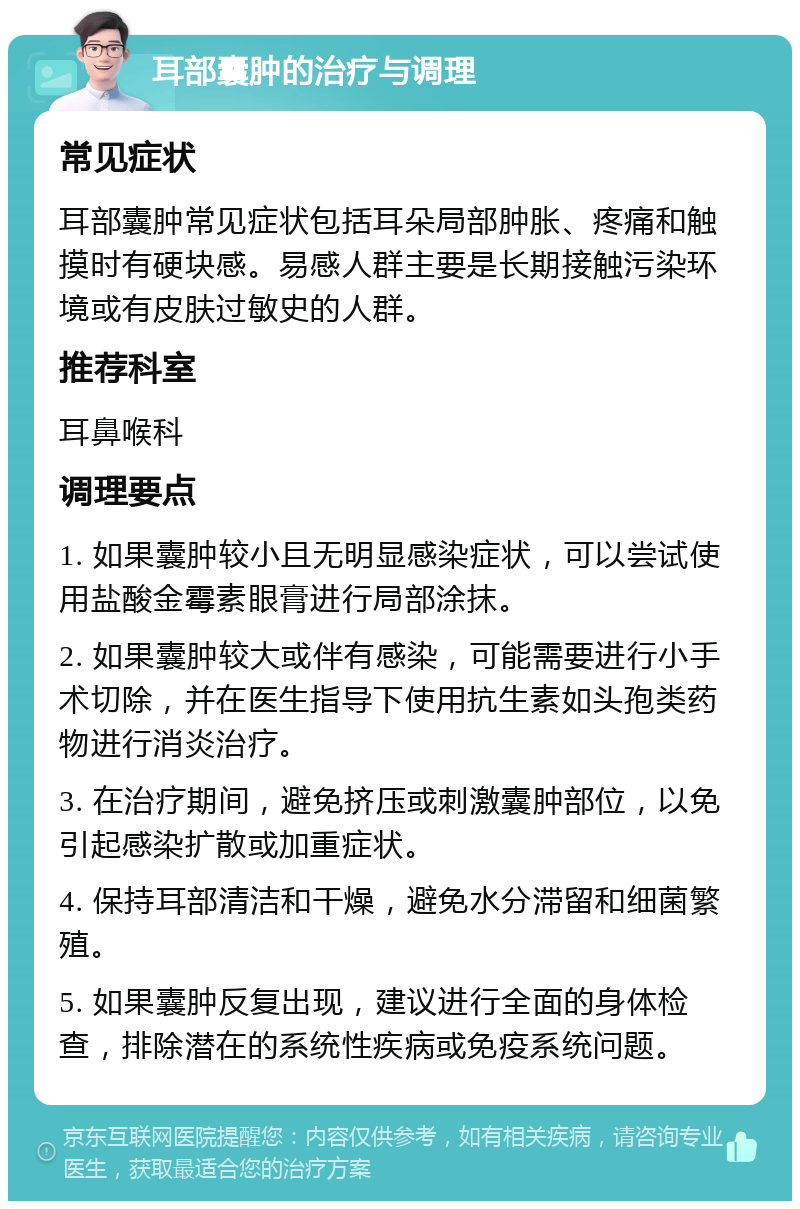 耳朵长了个囊肿,疼得厉害,怎么办?