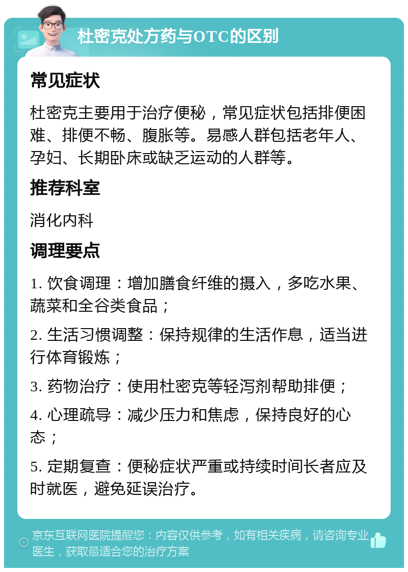 杜密克处方药和OTC有什么区别？-京东健康-京东健康