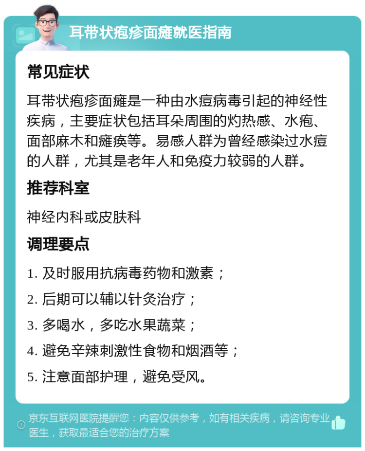 耳带状疱疹面瘫图片